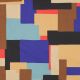 CANVAS ABSTRACT - COGNAC/BLUE