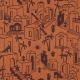 CANVAS TROPICAL COTTAGES - ORANGE