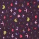 FINE POPLIN BIRDS - DARK PURPLE