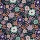 FINE POPLIN DIGITAL FLOWERS - BLACK