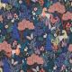 FINE POPLIN DIGITAL UNICORNS - NAVY