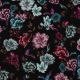 ROSELLA STRETCH DIGITAL FLOWERS - BLACK