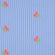 COTTON STRIPE EMBROIDERY FLOWERS - LIGHT BLUE