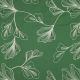 LINEN VISCOSE EMBROIDERY FLOWERS - GREEN