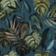 CANVAS DIGITAL TROPICAL LEAVES - BLUE