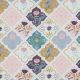 FINE POPLIN DIGITAL BIRDS & FLOWERS - WHITE