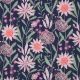 FINE POPLIN DIGITAL FLOWERS - NAVY