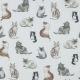 FINE POPLIN DIGITAL CATS - WHITE