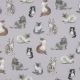 FINE POPLIN DIGITAL CATS - LAVENDER