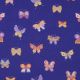 FINE POPLIN FOIL BUTTERFLIES - COBALT