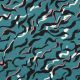 COTTON SATIN ANIMAL SKIN - PETROL