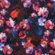 FRENCH TERRY DIGITAL FLOWERS - NAVY