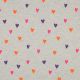 JERSEY MELANGE NEON HEARTS - ECRU MELANGE