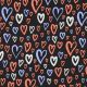 JERSEY GLITTER HEARTS - BLACK