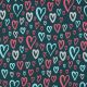 JERSEY GLITTER HEARTS - PETROL