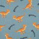 JERSEY MELANGE DINOSAURS - SMOKE BLUE MELANGE
