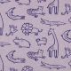 SWEAT MELANGE SAFARI ANIMALS - PURPLE MELANGE