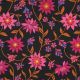 COTTON VOILE FLOWERS - BLACK