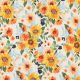 DOUBLE GAUZE DIGITAL FLOWERS - WHITE