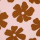 LINEN VISCOSE FLOWERS - LIGHT PINK