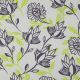 LINEN VISCOSE FLOWERS - GREEN