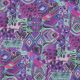 COTTON VOILE DIGITAL ABSTRACT - PURPLE