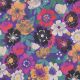 COTTON VOILE DIGITAL FLOWERS - COBALT