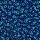FINE POPLIN GEOMETRICS - NAVY/ PETROL