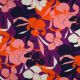 VISCOSE POPLIN STRETCH FLOWERS - PURPLE