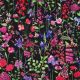 VISCOSE SATIN DIGITAL FLOWERS - BLACK