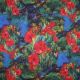 COTTON VOILE DIGITAL FOREST FLOWERS - COBALT