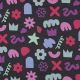 SWEAT MELANGE GLITTER DOODLE SHAPES - INDIGO