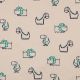 FLANNEL DINOSAURS - BEIGE