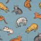 JERSEY MELANGE CATS - SMOKE BLUE