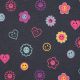 JERSEY MELANGE GLITTER HAPPY FACES - INDIGO