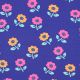 JERSEY NEON FLOWERS - COBALT