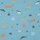 POPLIN GOTS ANIMALS - PETROL