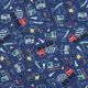 FINE POPLIN WORK VEHICLES - BLUE