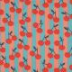 FINE POPLIN FRUIT - LIGHT PETROL