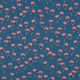 FINE POPLIN DIGITAL FLOWERS - PETROL