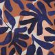 COTTON SATIN DIGITAL LEAVES - BLUE