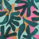 COTTON SATIN DIGITAL LEAVES - GREEN