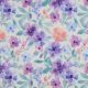 COTTON VOILE DIGITAL FLOWERS - PURPLE