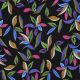 ROSELLA STRETCH DIGITAL LEAVES - BLACK