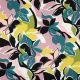 LENZING ECOVERO FLOWERS - YELLOW / PETROL