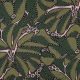 COTTON SATIN ABSTRACT - DARK GREEN