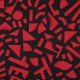 COTTON SATIN GEOMETRIC - DARK RED