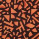 COTTON SATIN GEOMETRIC - DARK BROWN