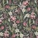 CANVAS DIGITAL FLOWERS - DARK JADE