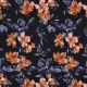 FRENCH TERRY DIGITAL FLOWERS - NAVY